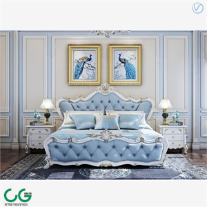 European double bed 3d model